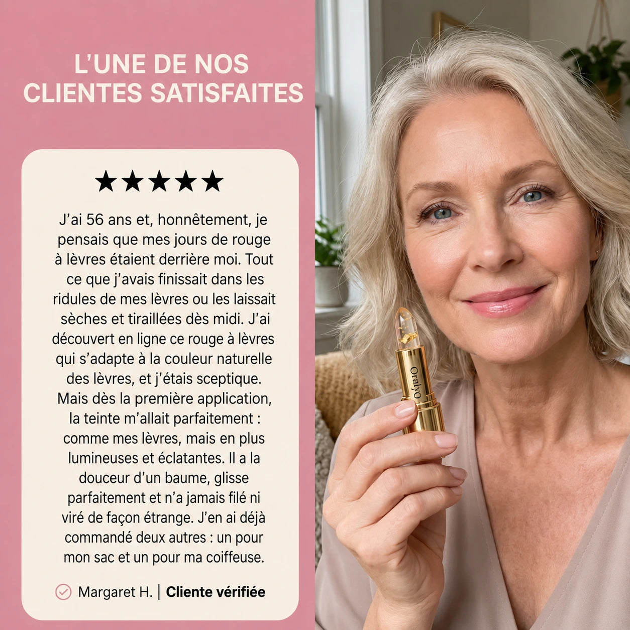 Rouge à lèvres Oralya pour lèvres matures